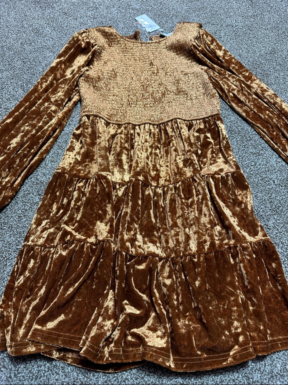 Baltic born long sleeve copper velvet dress medium NWT - Picture 5 of 12